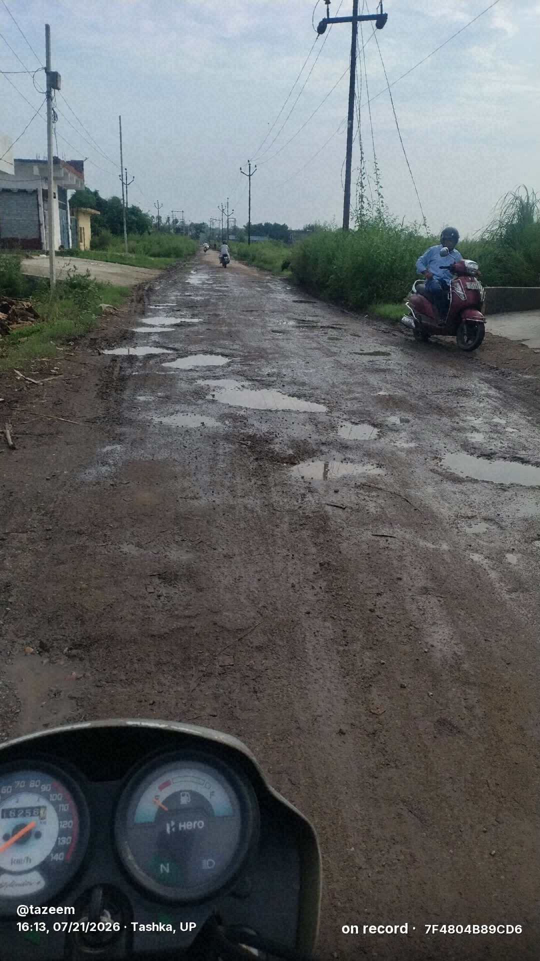 
रामपुर जनपद पॉलिटेक्निक रोड 
 बारिश के बाद गड्ढों